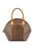 Ellipse PM Bag, &pound;795, Handbags, Brown, Coated Canvas, Front view